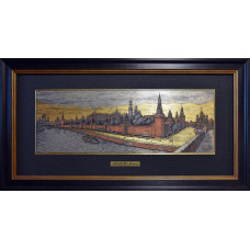 Вид на Кремль с Большого Москворецкого Моста. Цветная, 35X72